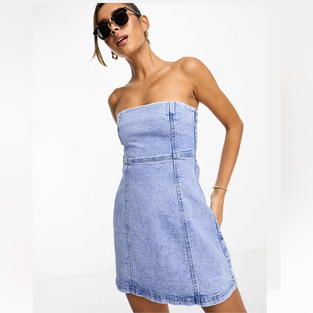 Denim Strapless Dress